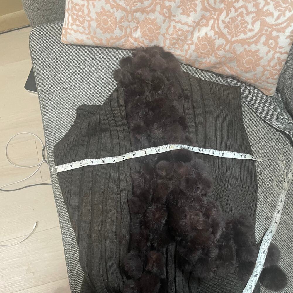 Alberto makali genuine rabbitfur pom pom shawl - Picture 8 of 10